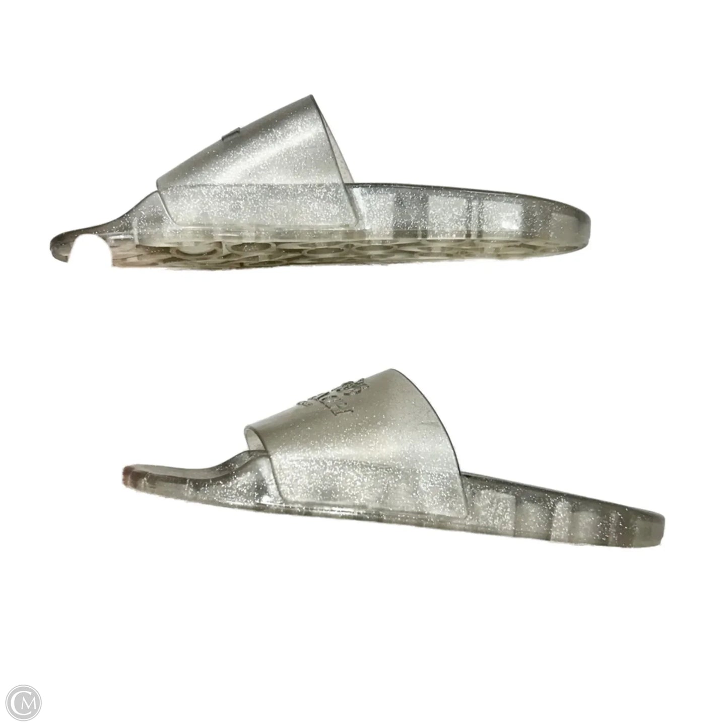 Sandals Designer By Coach In Silver, Size: 5