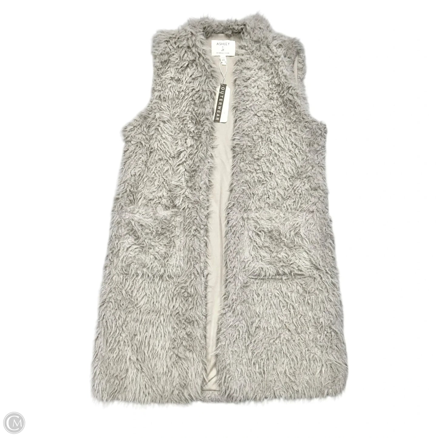 Vest Faux Fur & Sherpa By Ashley By 26 Int In Grey, Size: Xl