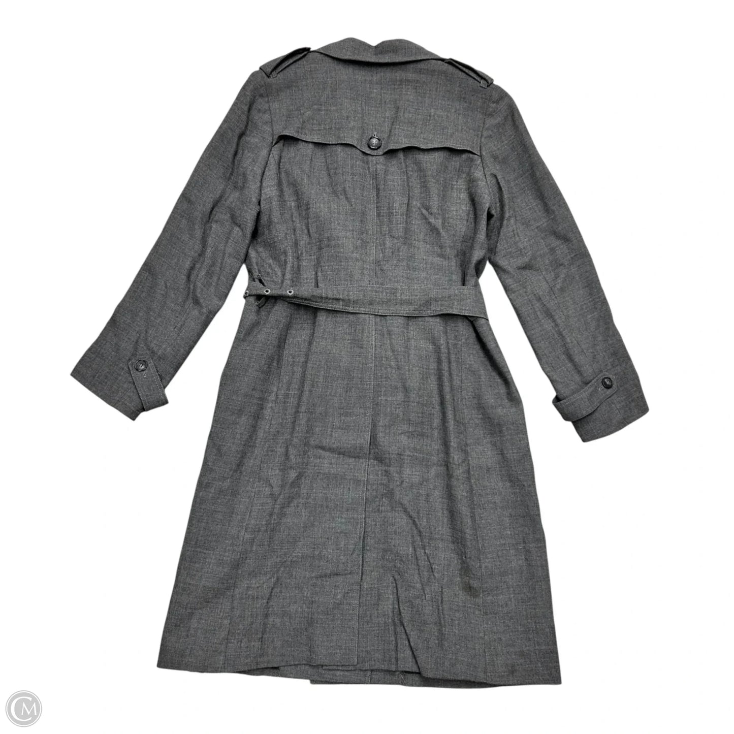 Coat Trench Coat By Talbots In Grey, Size: M