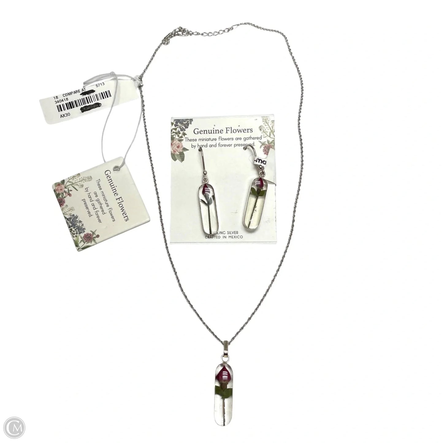 Necklace Set Sterling Silver By Genuine Flowers