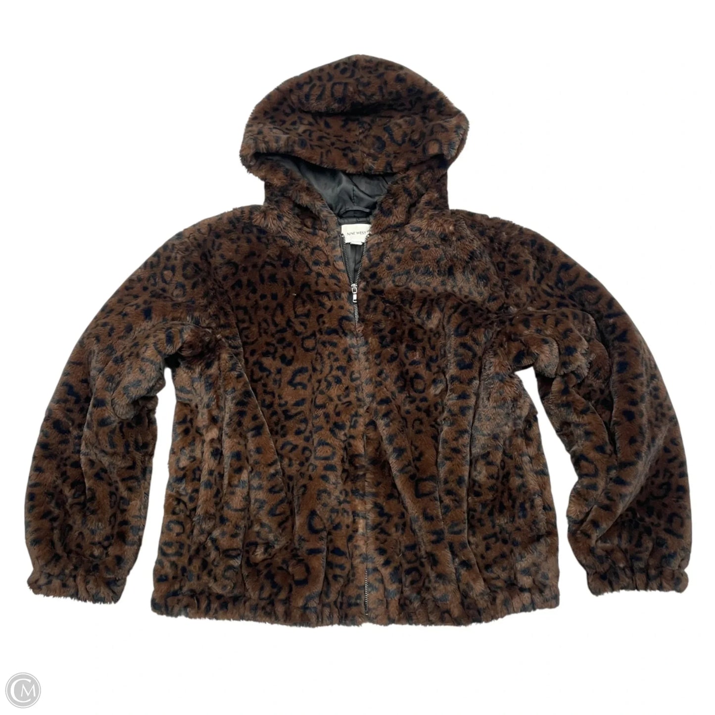 Jacket Faux Fur & Sherpa By Nine West In Leopard Print, Size: Xxl