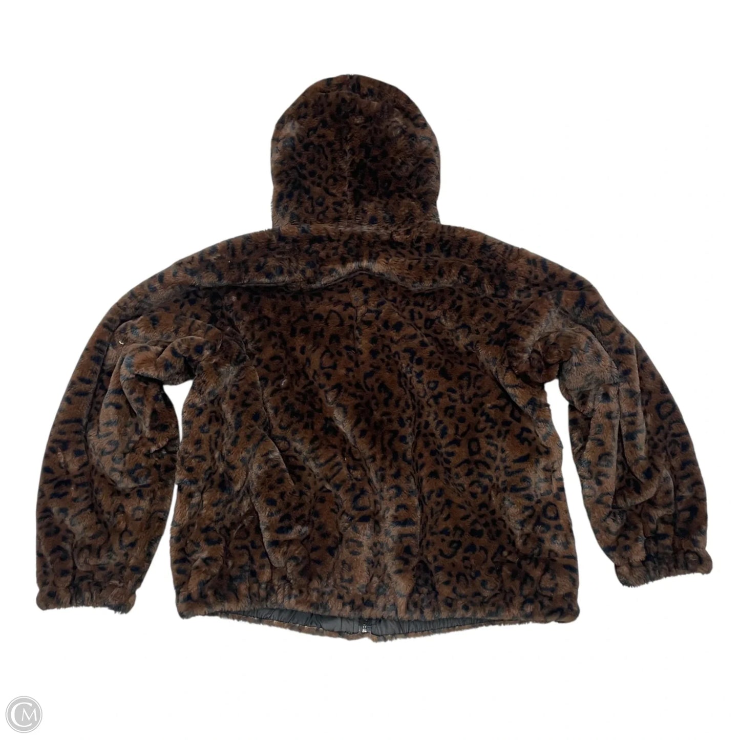 Jacket Faux Fur & Sherpa By Nine West In Leopard Print, Size: Xxl
