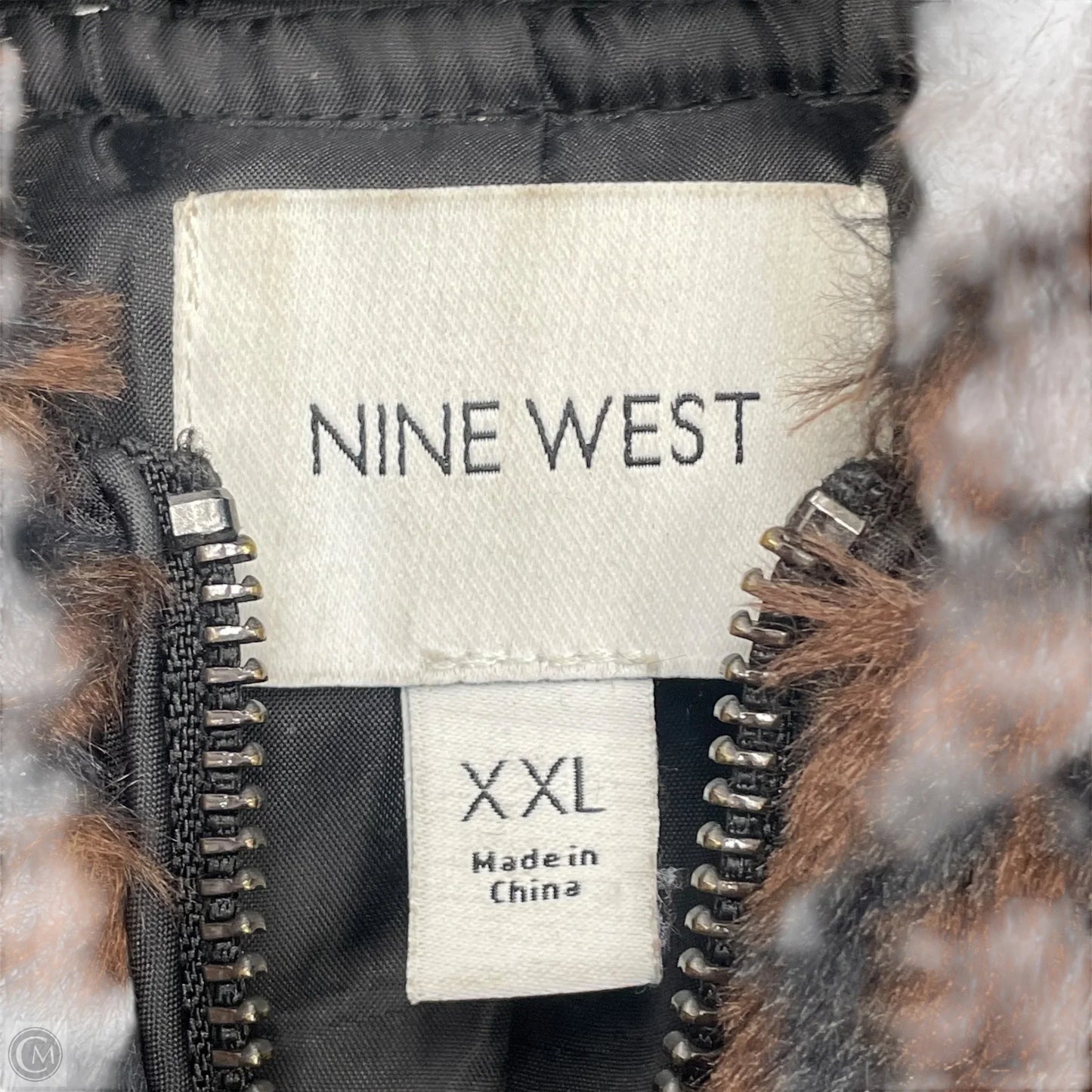 Jacket Faux Fur & Sherpa By Nine West In Leopard Print, Size: Xxl