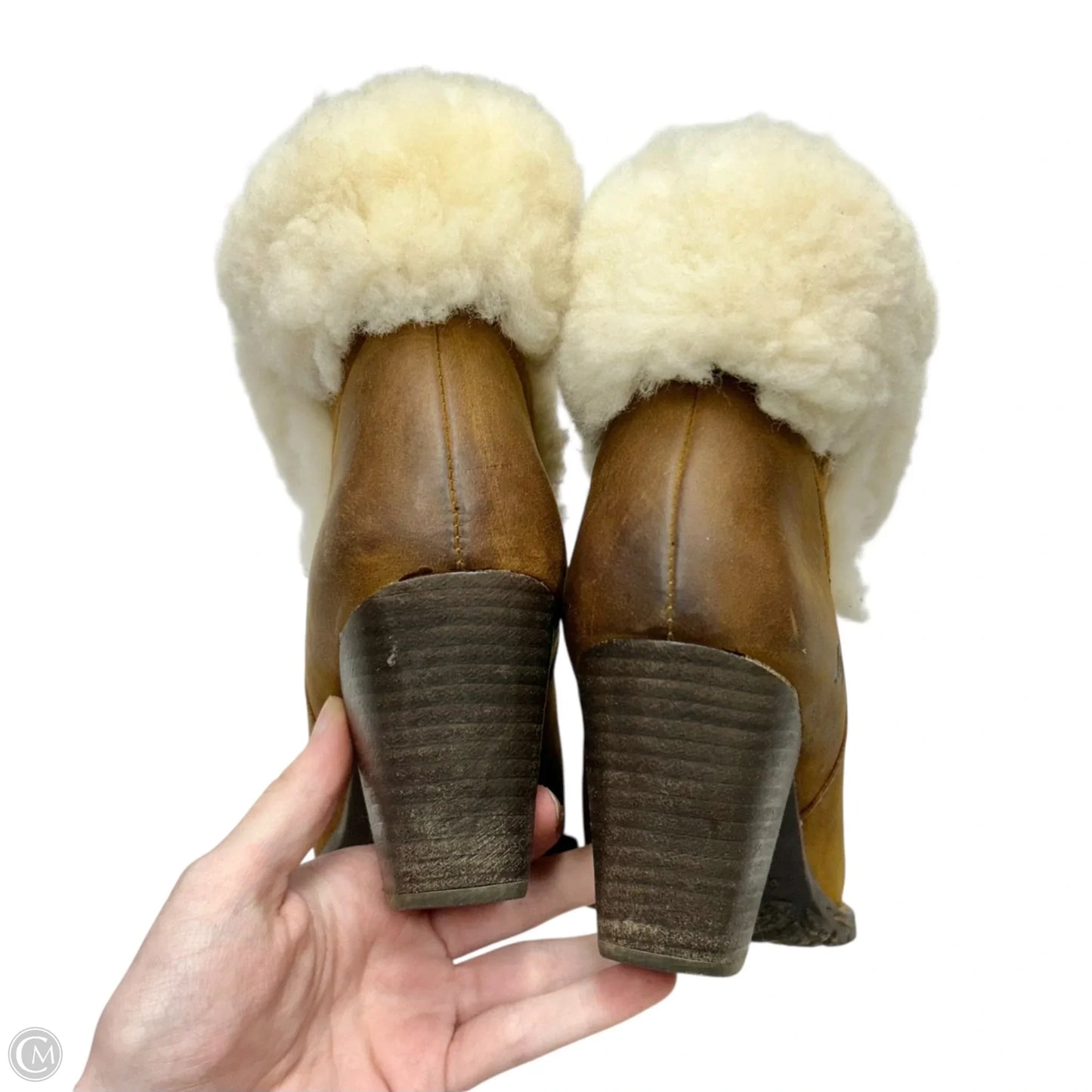 Boots Ankle Heels By Born In Tan, Size: 7