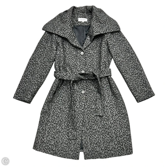 Coat Peacoat By Calvin Klein In Leopard Print, Size: L