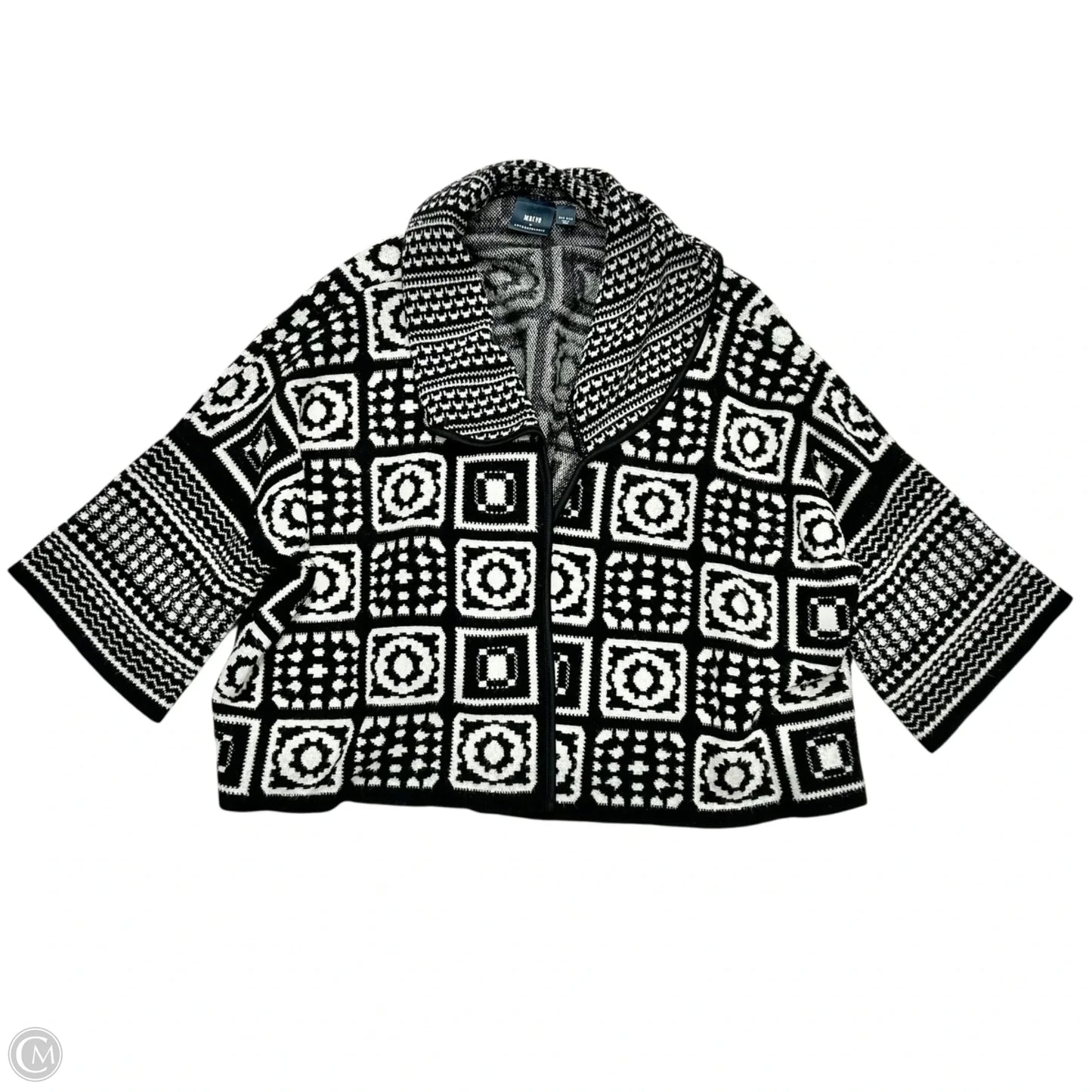 Sweater Cardigan By Maeve In Black & Grey, Size: Osfm