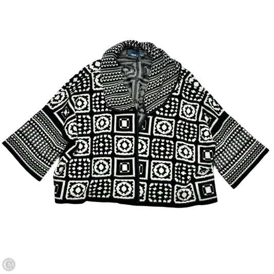 Sweater Cardigan By Maeve In Black & Grey, Size: Osfm