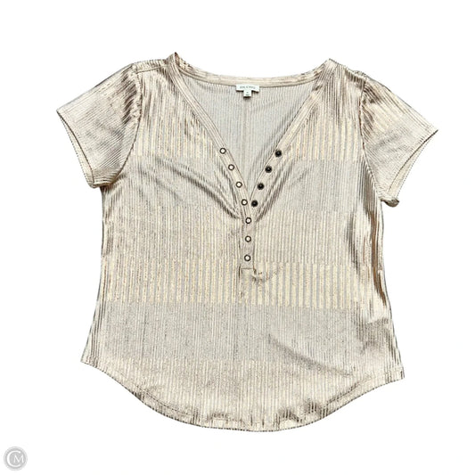 Top Short Sleeve By Pilcro In Gold, Size: Xl