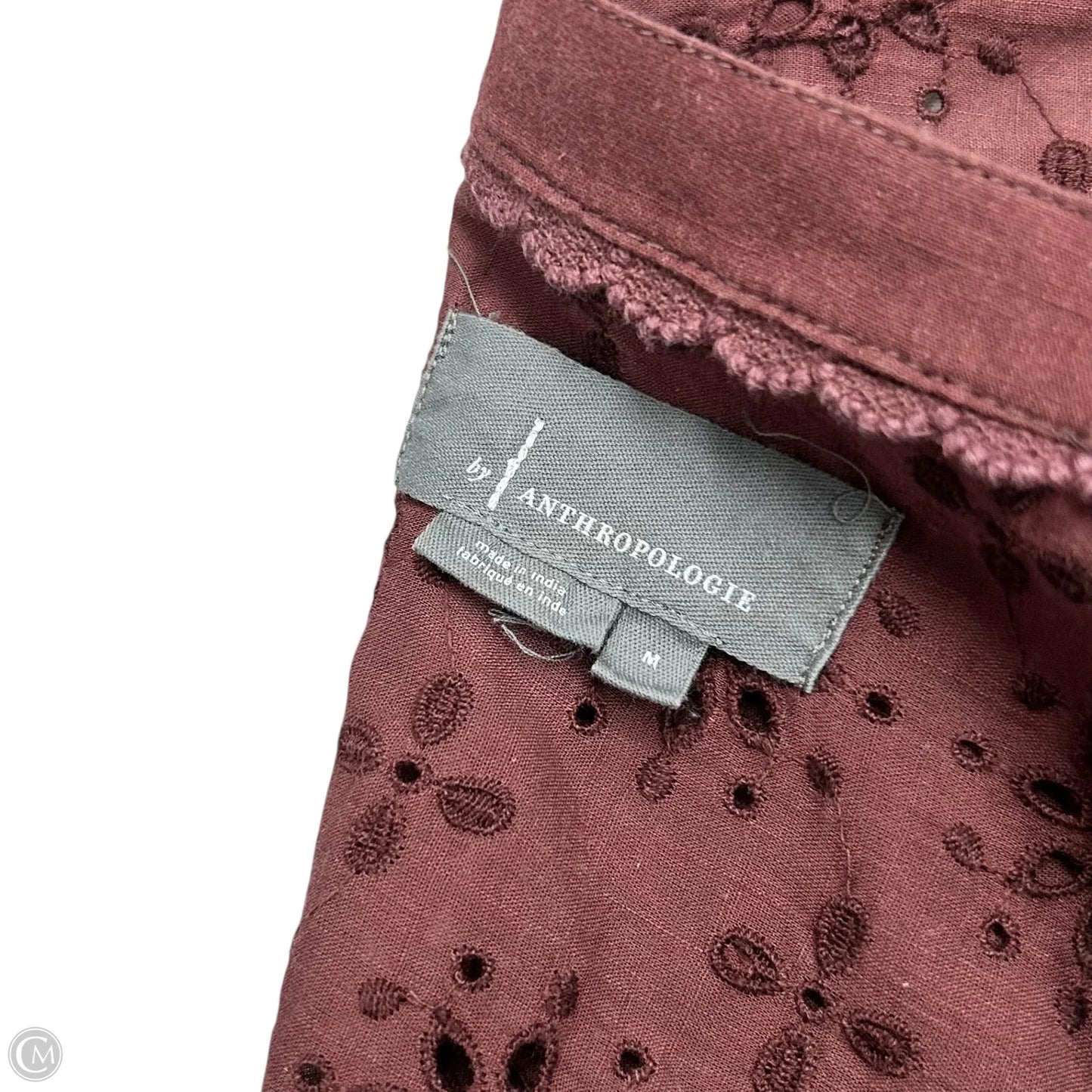 Top Long Sleeve By Anthropologie In Maroon, Size: M