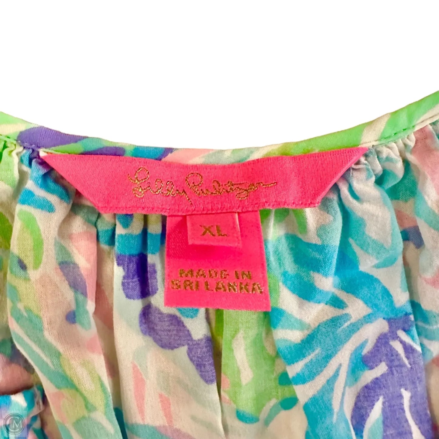 Top Long Sleeve Designer By Lilly Pulitzer In Blue & Green, Size: Xl