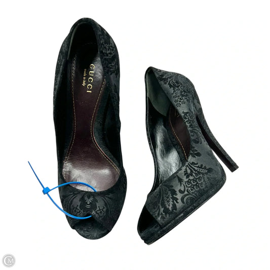 Shoes Luxury Designer By Gucci In Black, Size: 8
