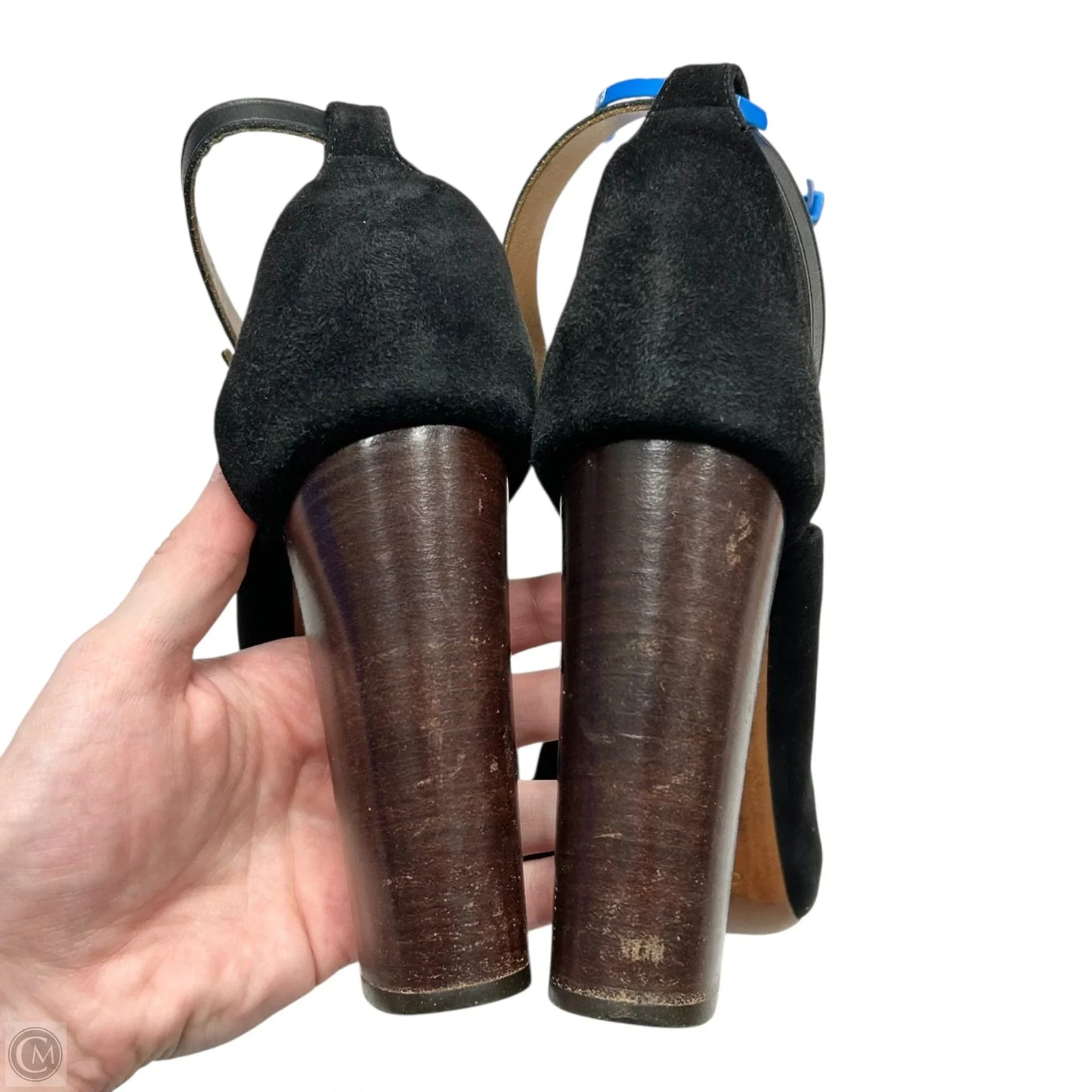 Sandals Luxury Designer By Celine In Black & Brown, Size: 7