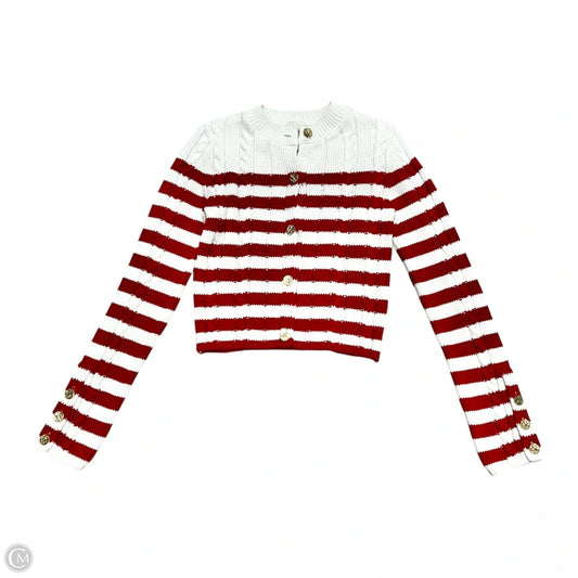 Sweater Cardigan By Maeve In Red & White, Size: Xs