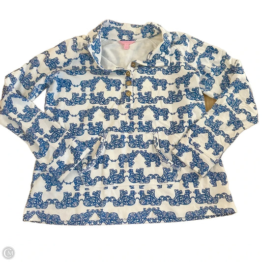Sweatshirt Designer By Lilly Pulitzer In Blue & White, Size: Xl