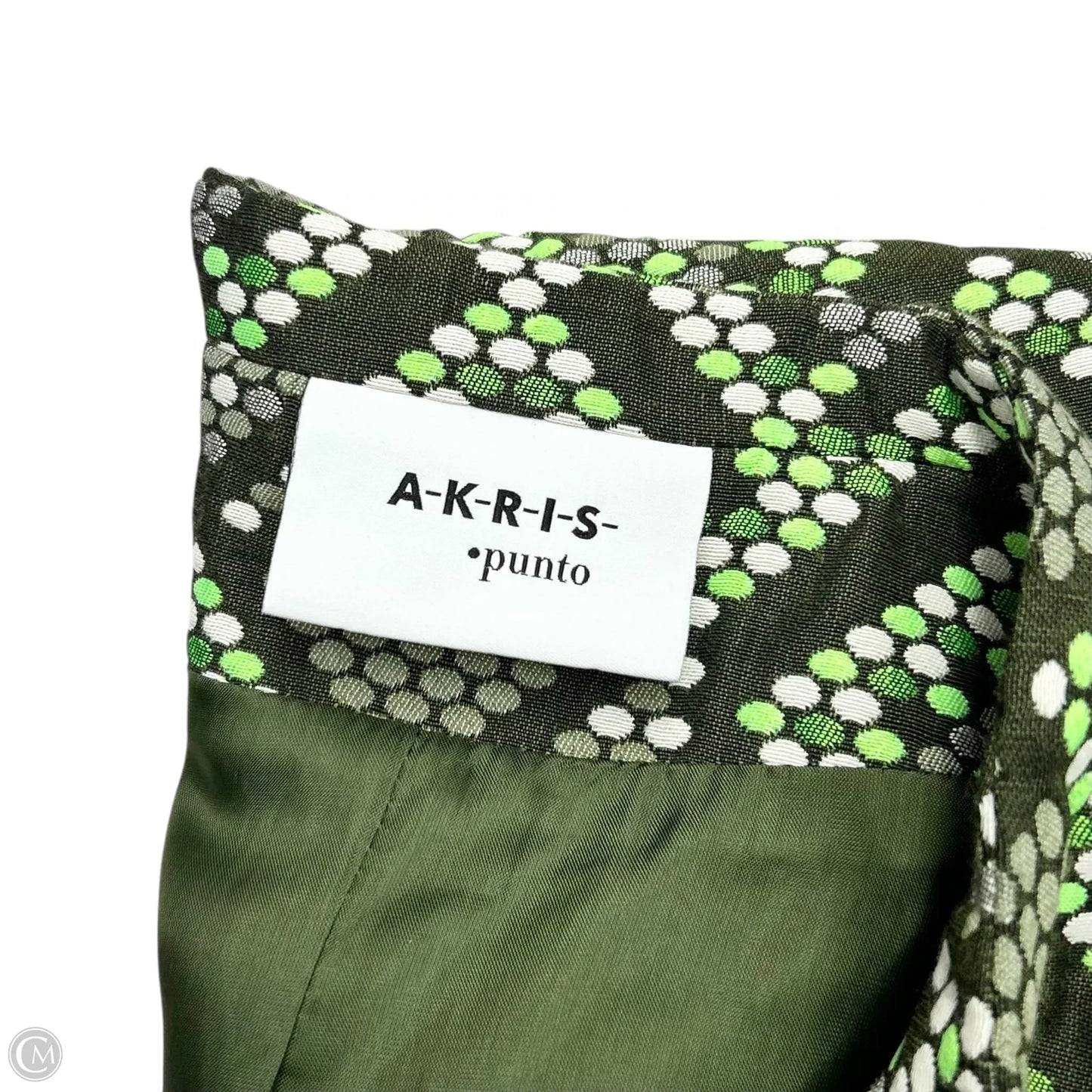 Blazer By Akris In Green & White, Size: M