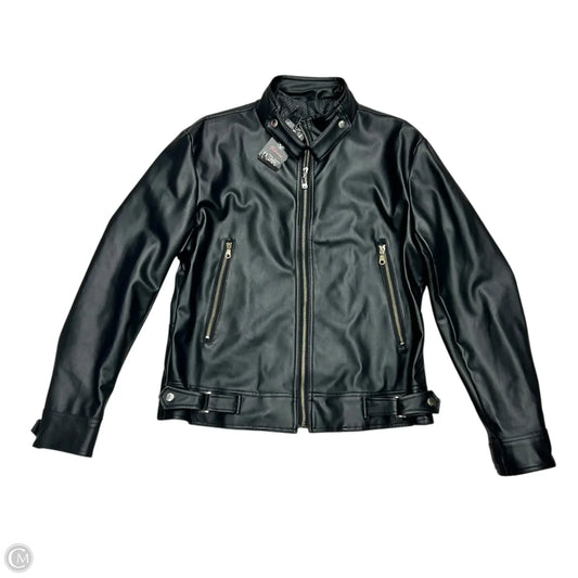 Jacket Moto By Haa Ru In Black, Size: Xxl