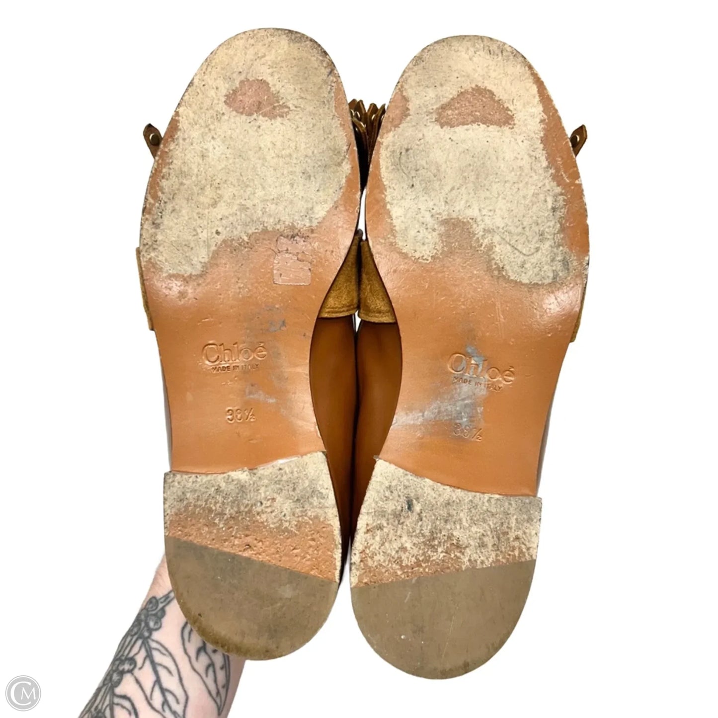 Shoes Luxury Designer By Chloe In Tan, Size: 8