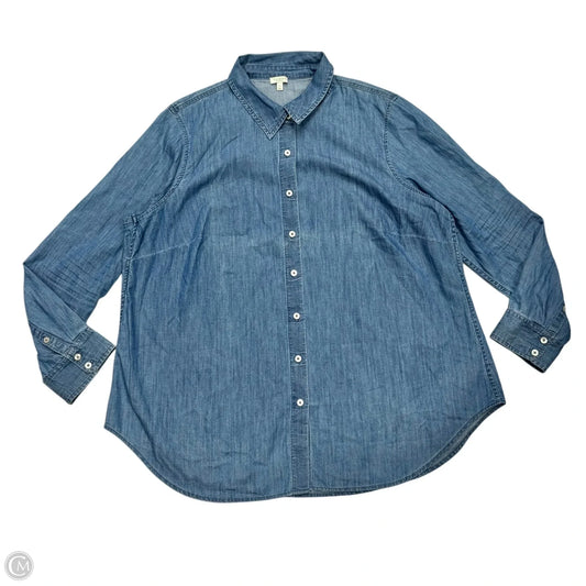 Top Long Sleeve By Talbots In Blue Denim, Size: 2x
