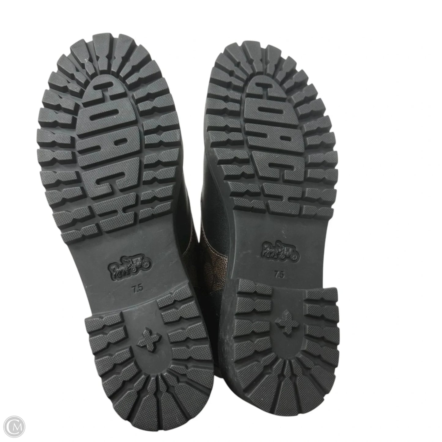 Boots Designer By Coach In Black & Brown, Size: 7.5