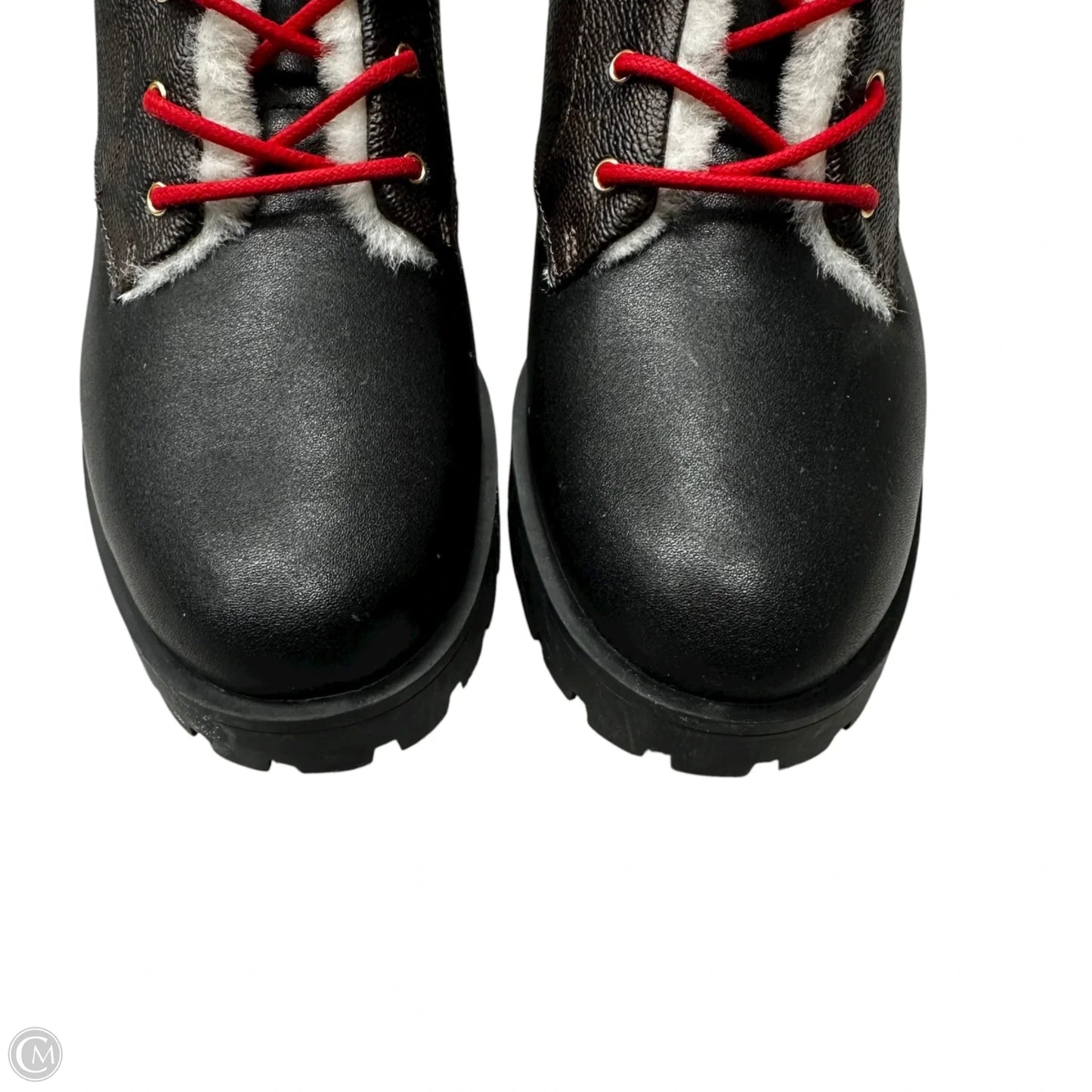 Boots Designer By Coach In Black & Brown, Size: 7.5