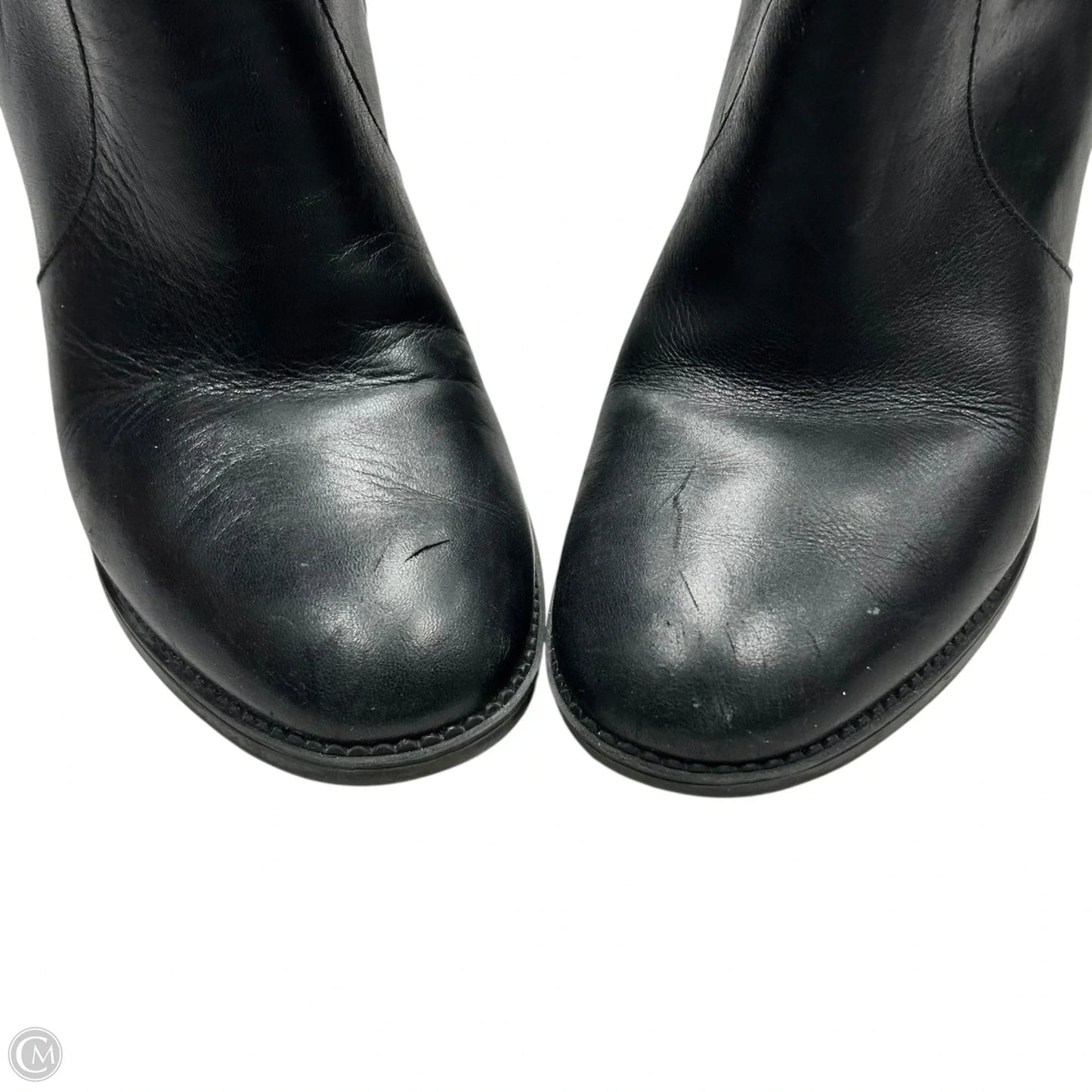 Boots Designer By Tory Burch In Black & Gold, Size: 9