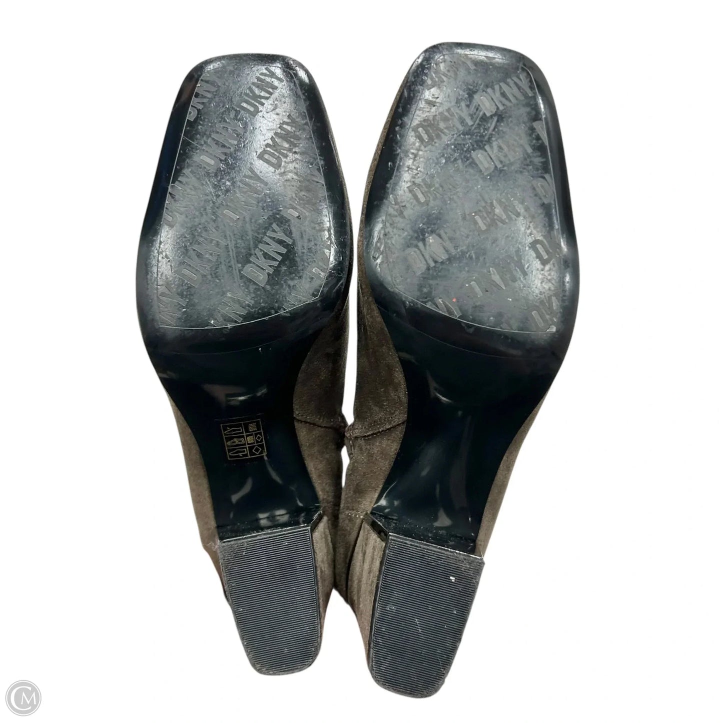 Boots Ankle Heels By Dkny In Grey, Size: 9