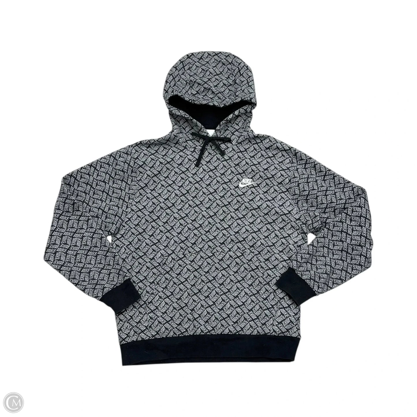 Sweatshirt Hoodie By Nike Apparel In Black & Grey, Size: M