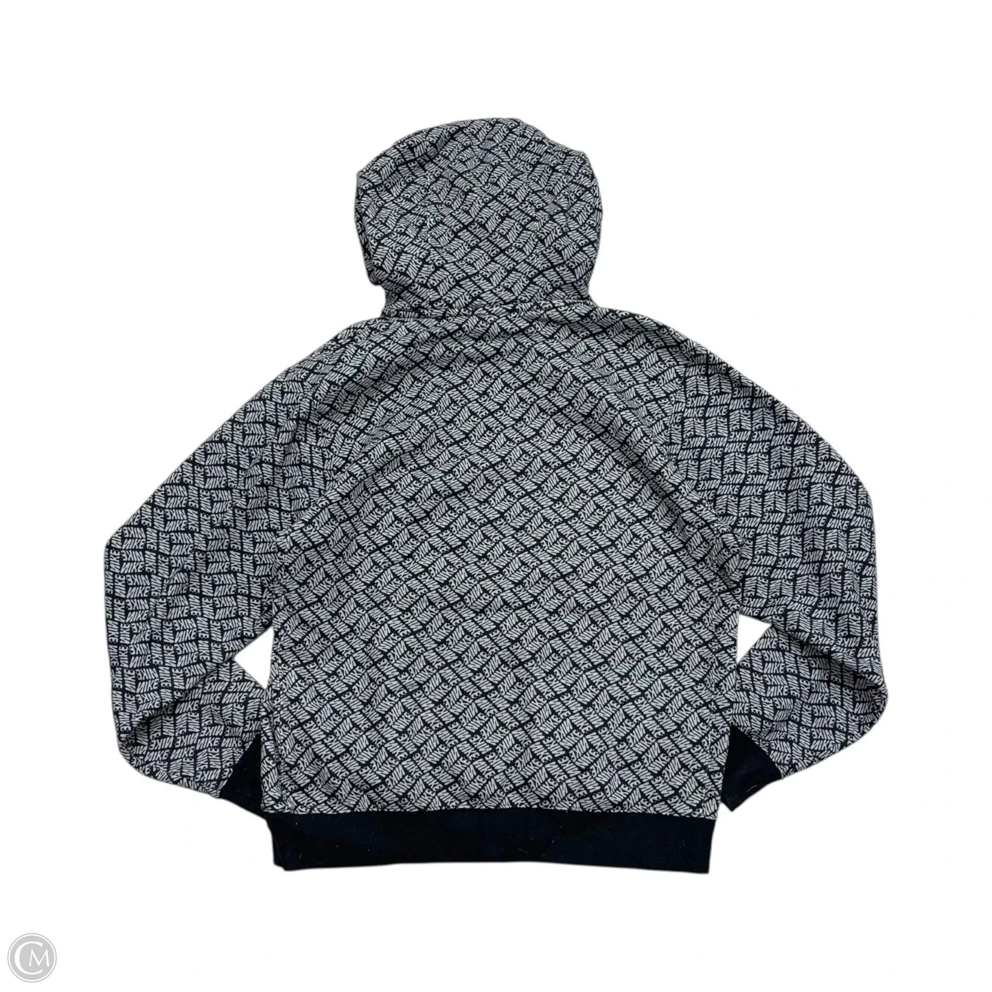Sweatshirt Hoodie By Nike Apparel In Black & Grey, Size: M