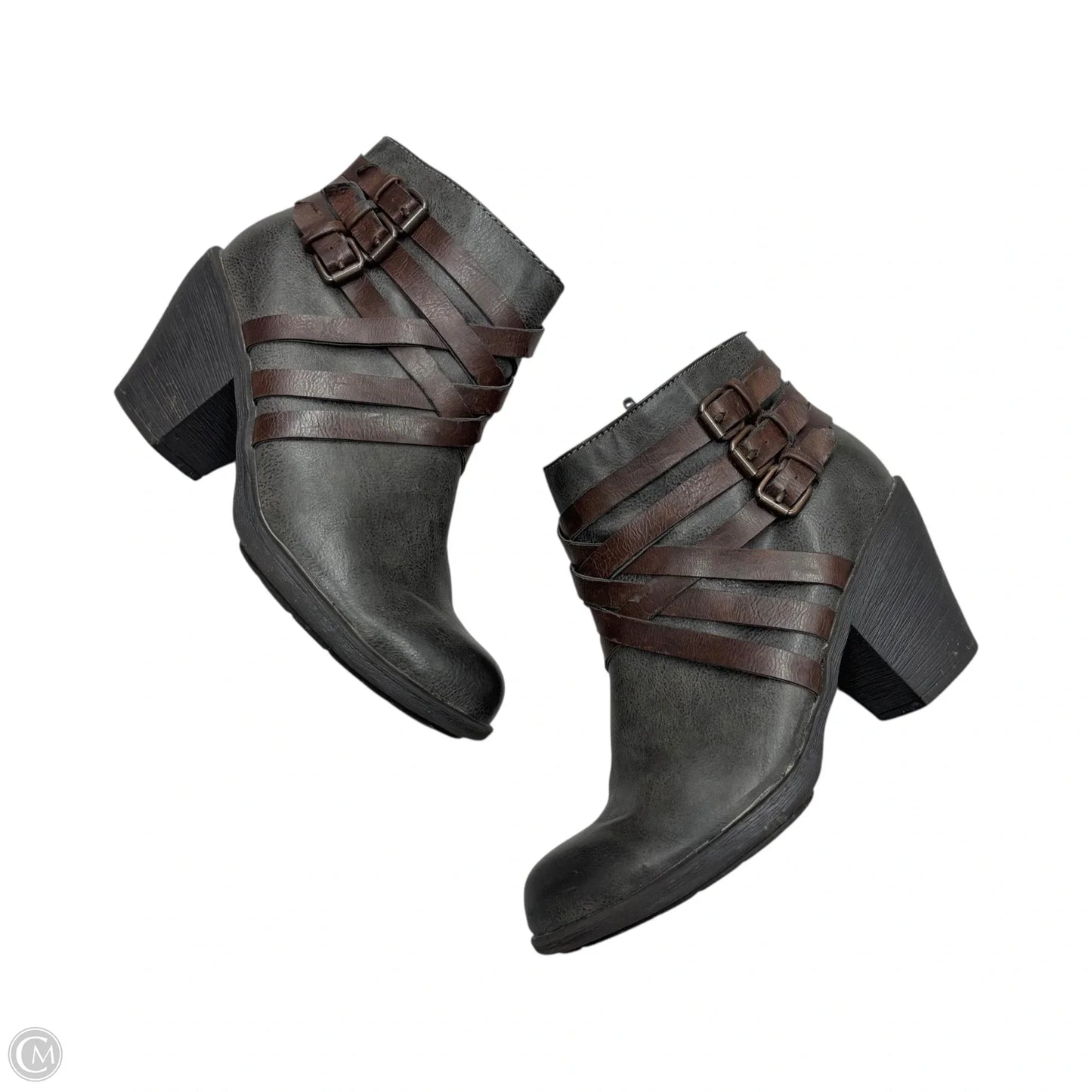 Boots Ankle Heels By Sofft In Grey, Size: 7