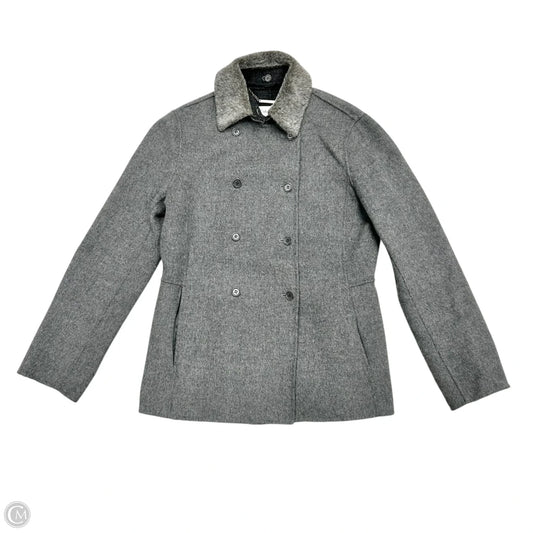 Coat Peacoat By Calvin Klein In Grey, Size: M