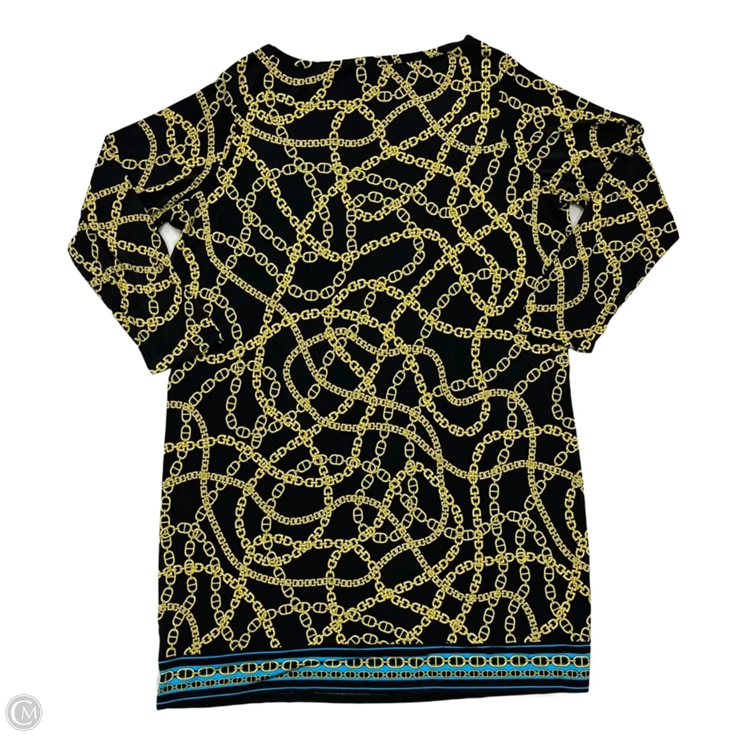 Dress Casual Midi By Michael By Michael Kors In Black & Gold, Size: 2x