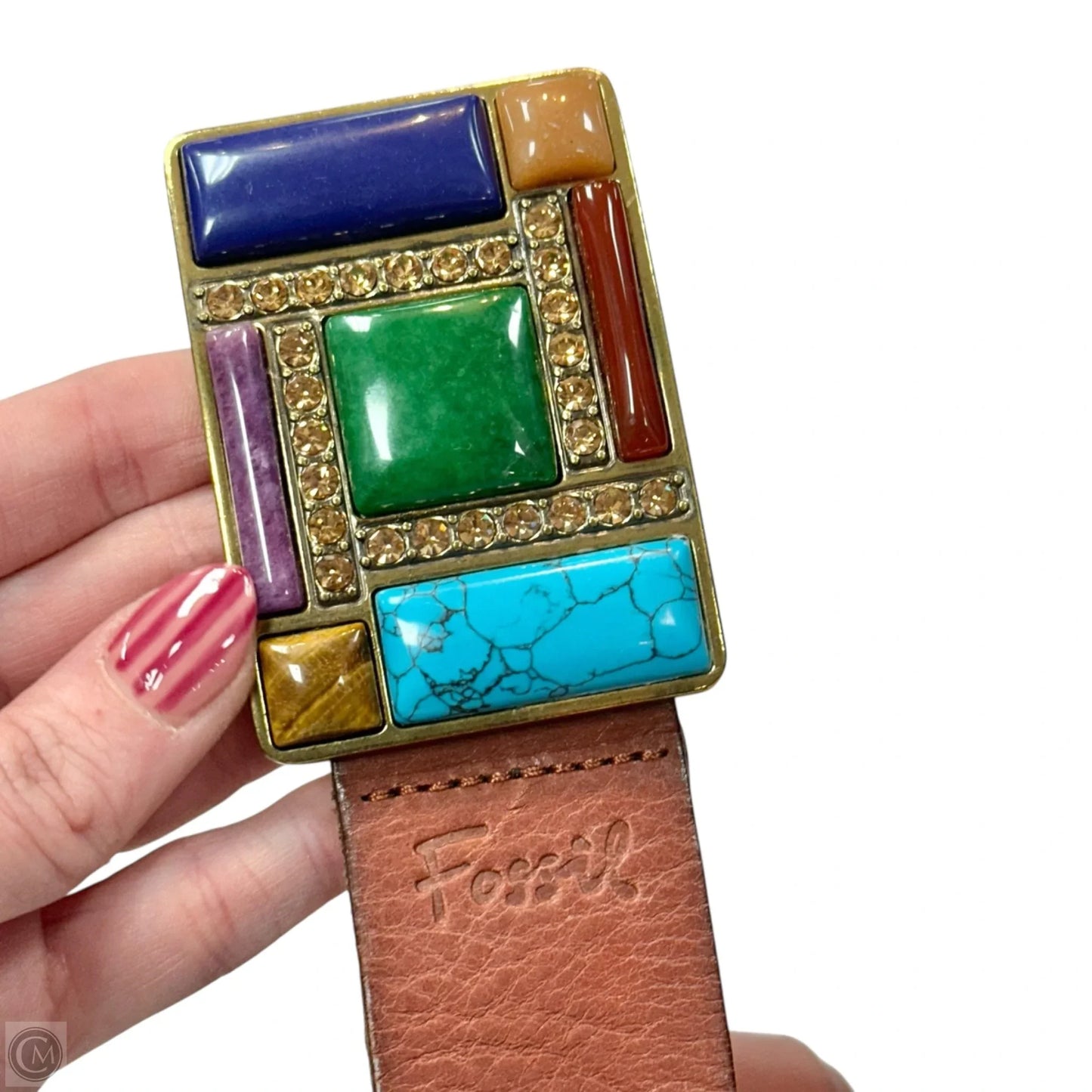 Belt Leather By Fossil, Size: Medium