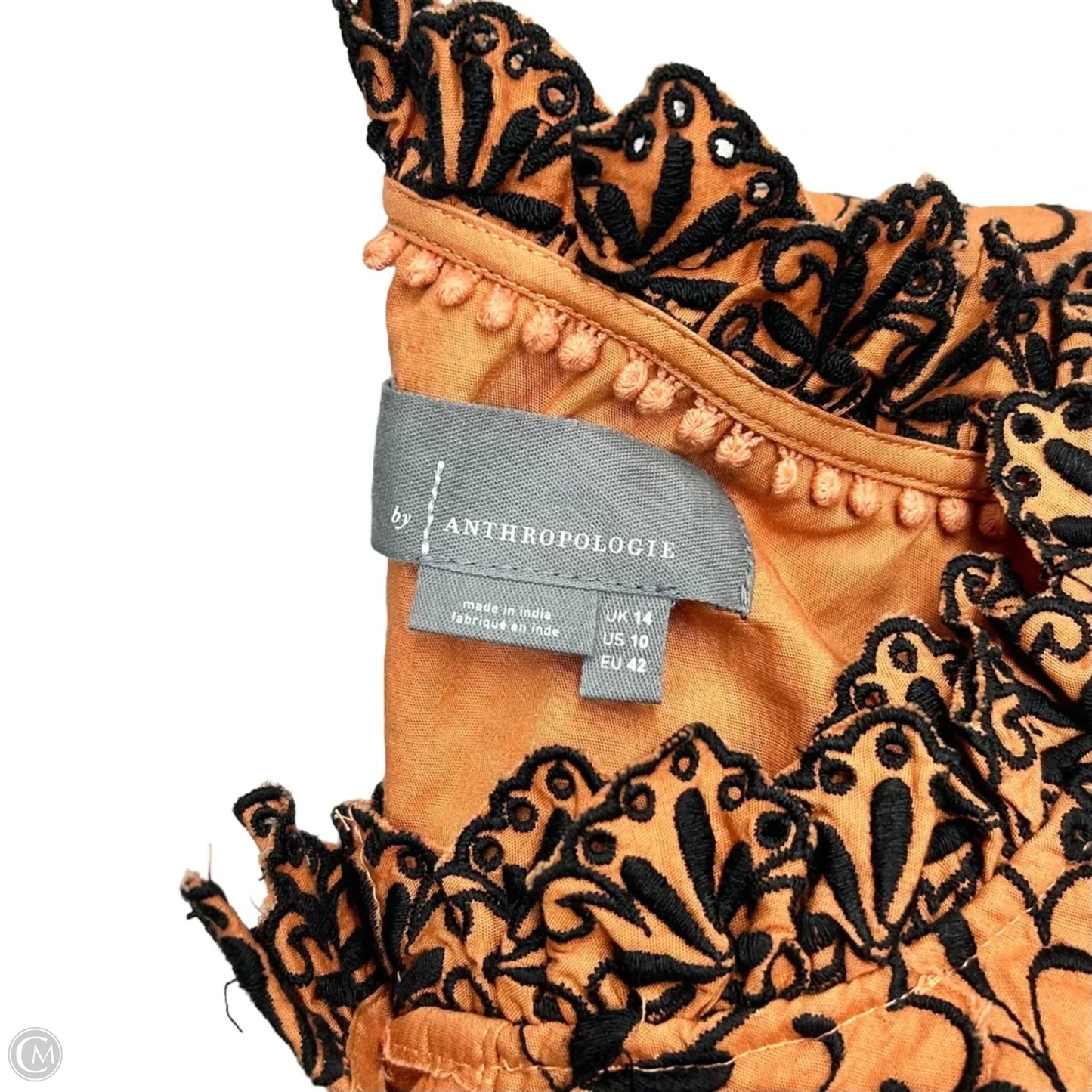 Top Long Sleeve By Anthropologie In Black & Orange, Size: M