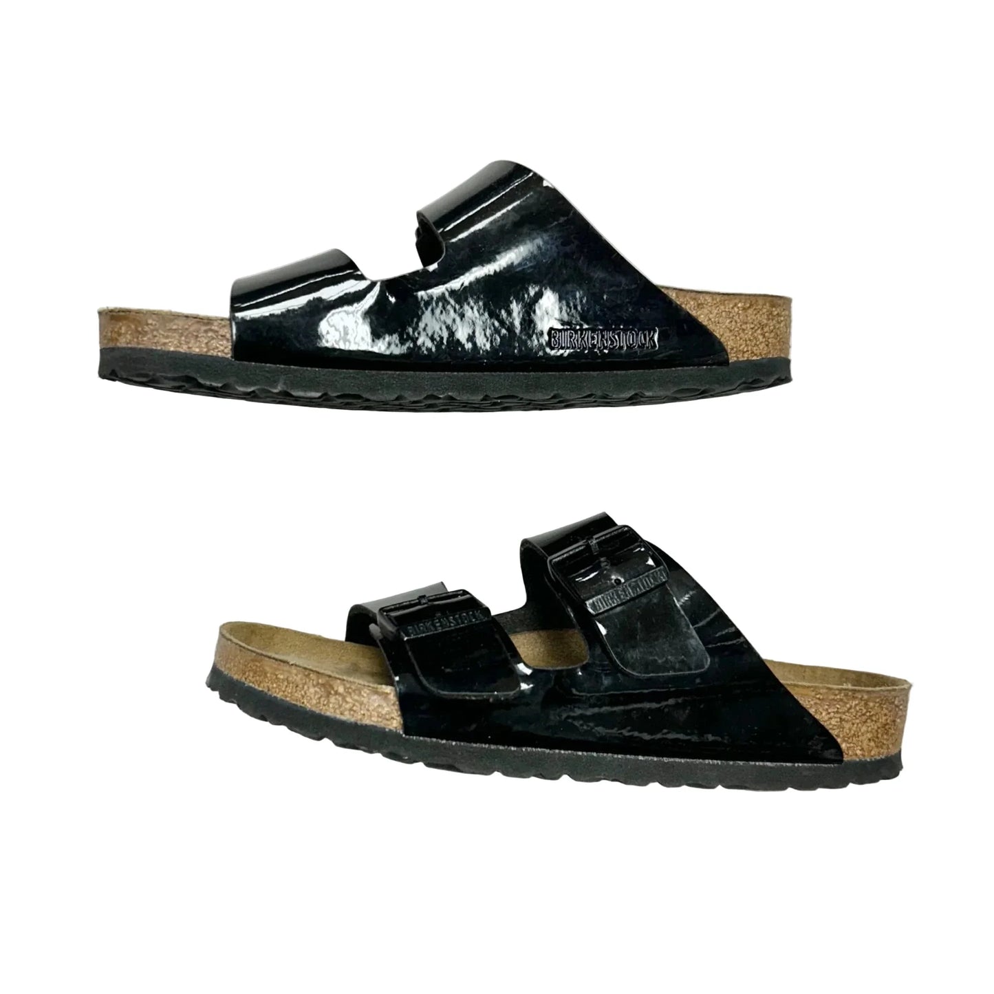 Sandals Flats By Birkenstock In Black, Size: 8