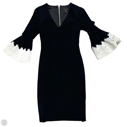 Dress Casual Midi By Ted Baker In Black & White, Size: Xs