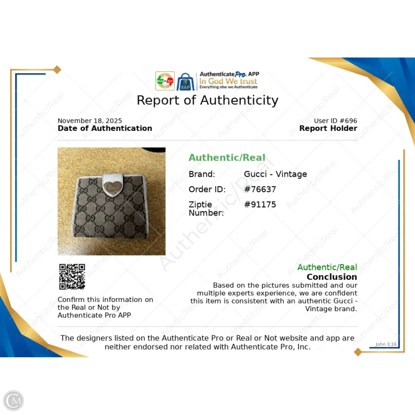 Wallet Luxury Designer By Gucci, Size: Small