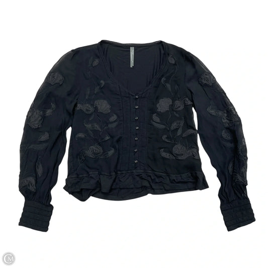 Top Long Sleeve By Anthropologie In Black, Size: Xs