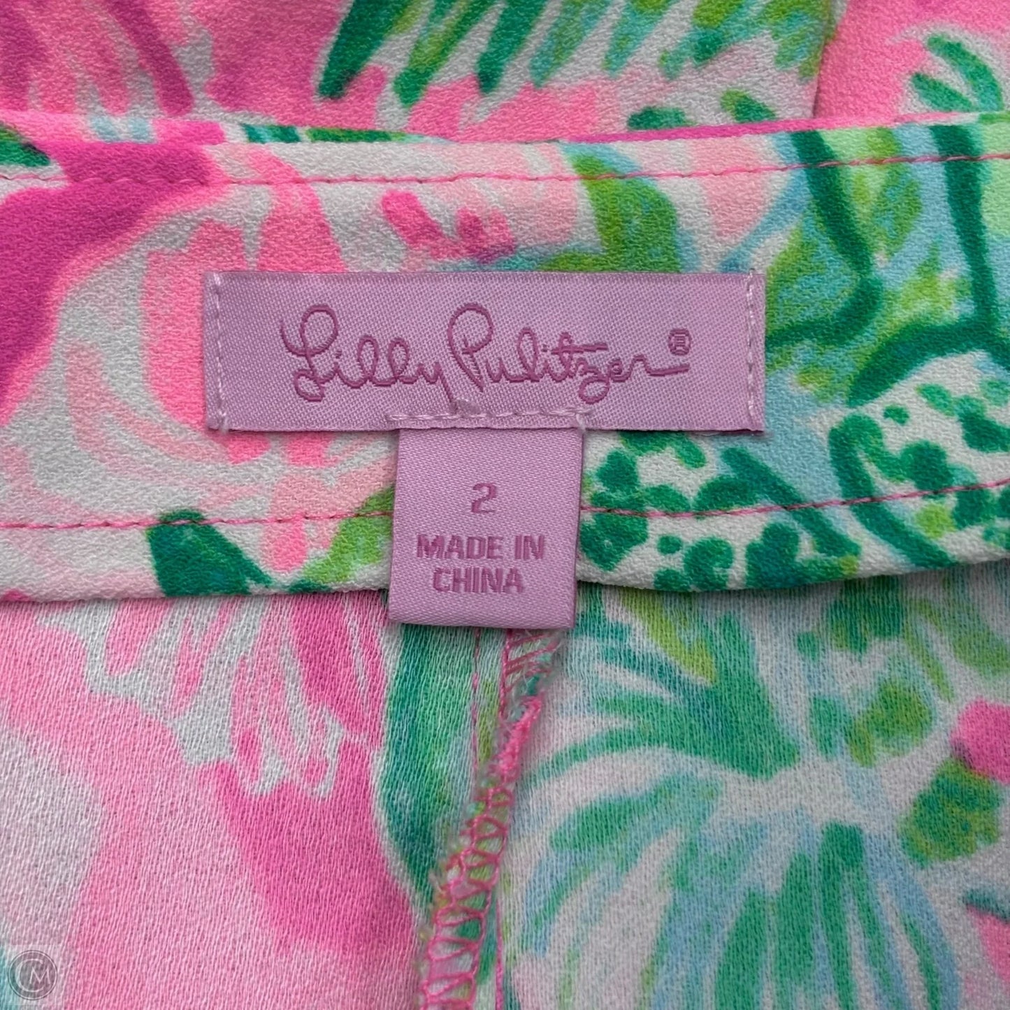 Skort Designer By Lilly Pulitzer In Green & Pink, Size: 2