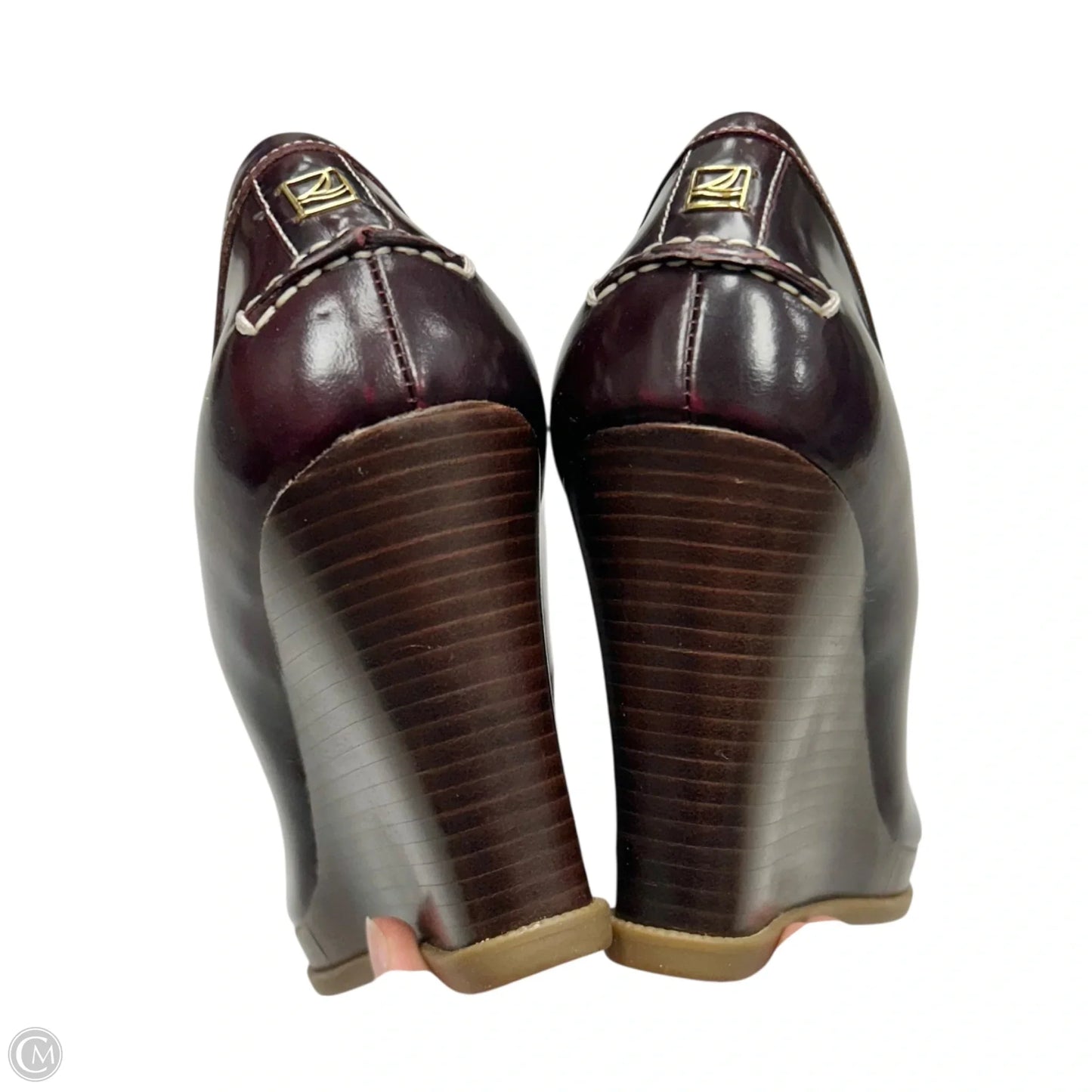 Shoes Heels Wedge By Sperry In Maroon, Size: 10