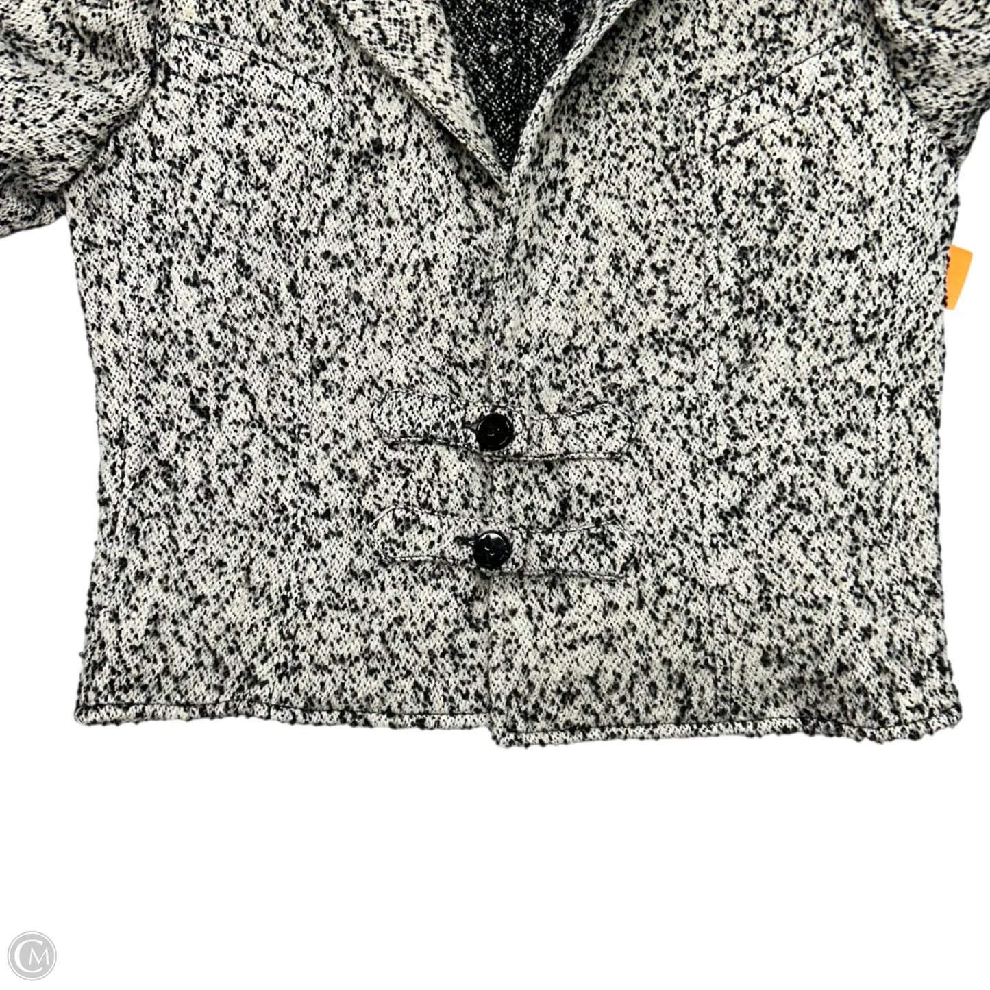 Blazer Luxury Designer By Valentino-garavani In Black & Cream, Size: L