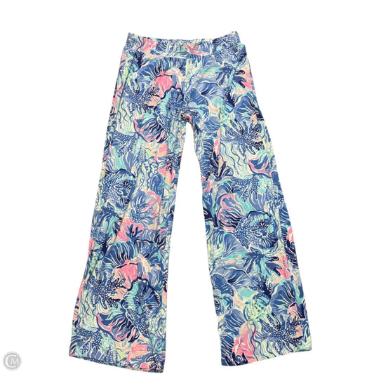 Pants Designer By Lilly Pulitzer In Blue & Pink, Size: M