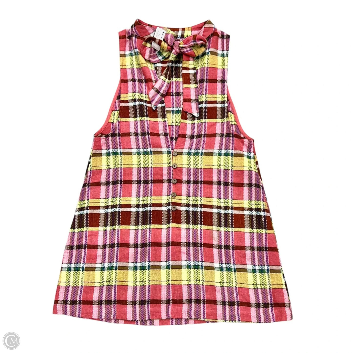 Tunic Sleeveless By Free People In Plaid Pattern, Size: S