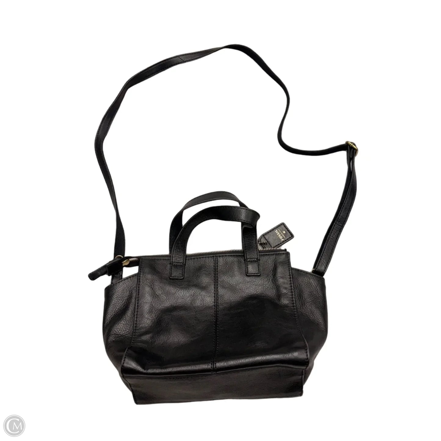 Handbag Leather By Fossil, Size: Medium