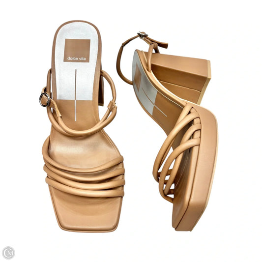 Sandals Heels Block By Dolce Vita In Tan, Size: 8.5