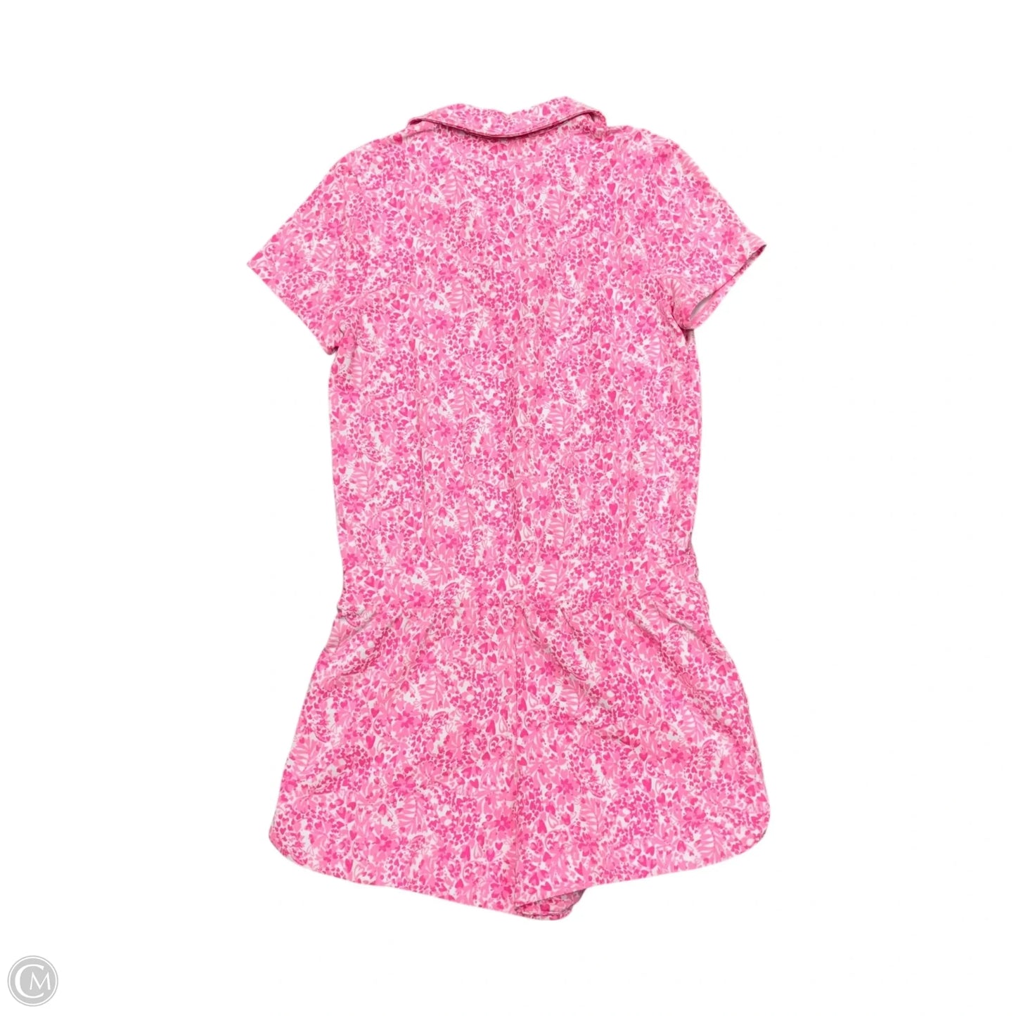 Romper Designer By Lilly Pulitzer In Pink & White, Size: M
