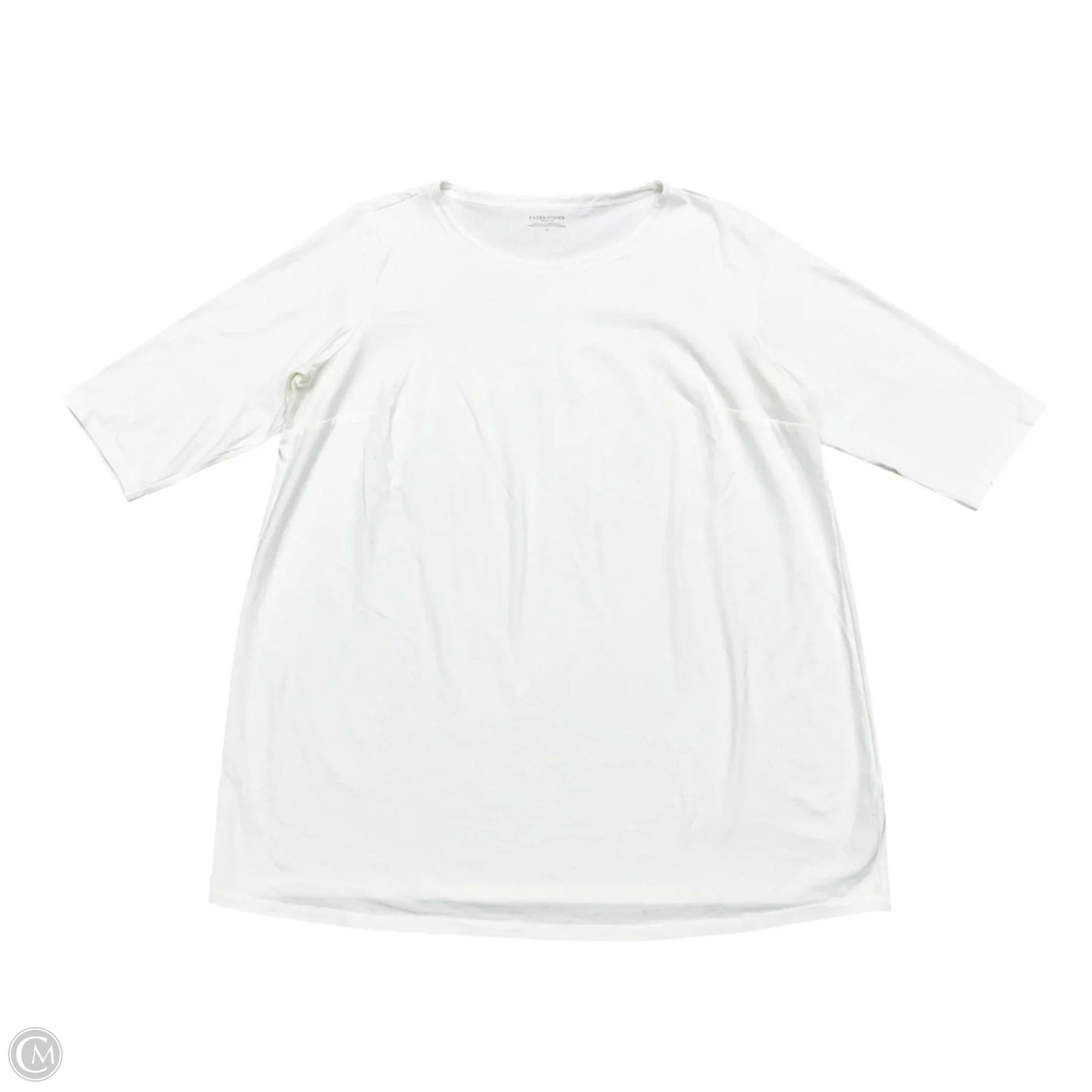 Top Long Sleeve By Eileen Fisher In Cream, Size: 1x