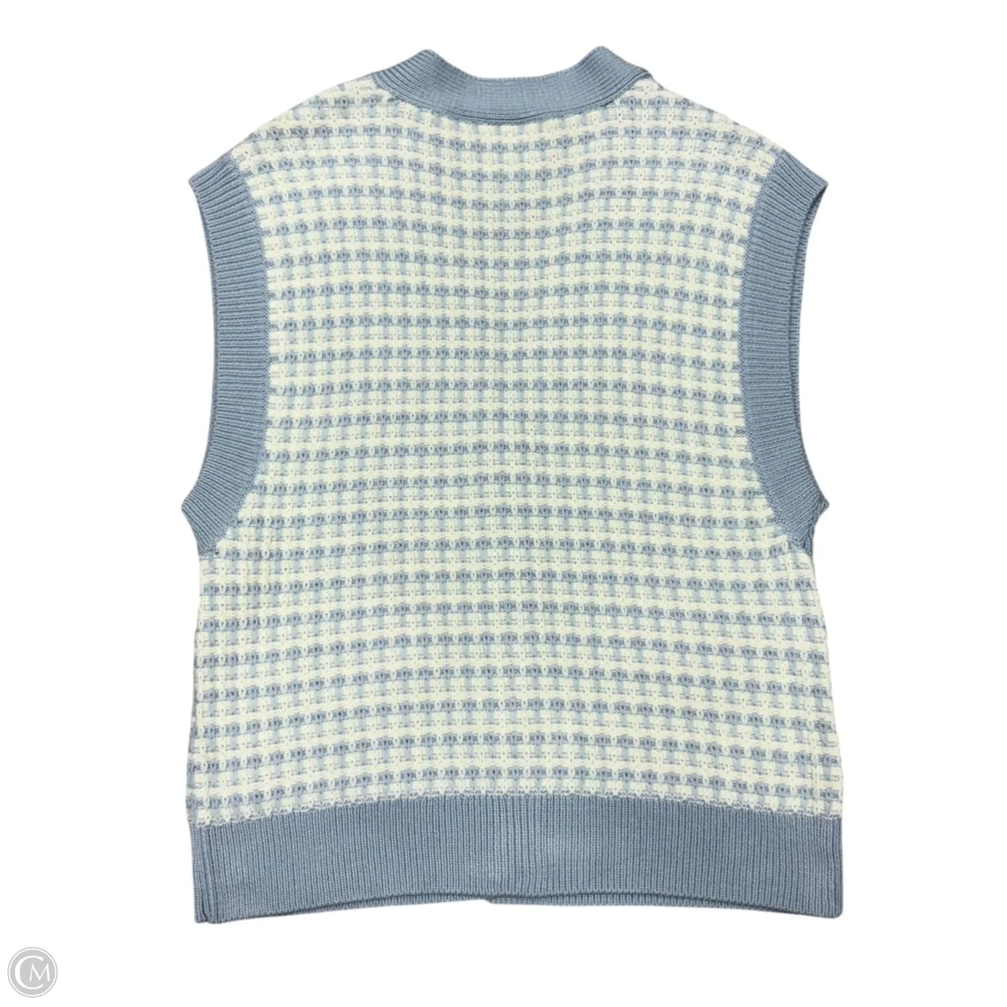 Vest Sweater By Maeve In Blue & White, Size: Xs