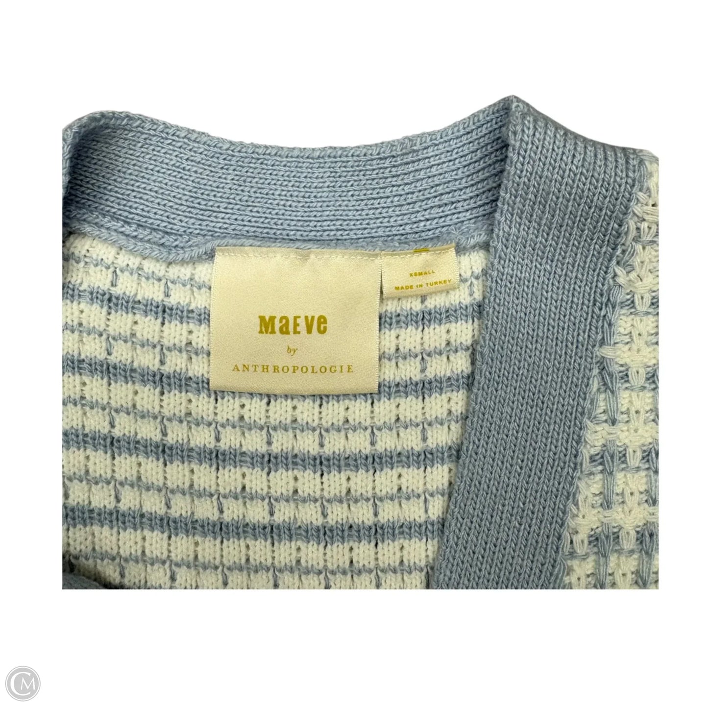 Vest Sweater By Maeve In Blue & White, Size: Xs