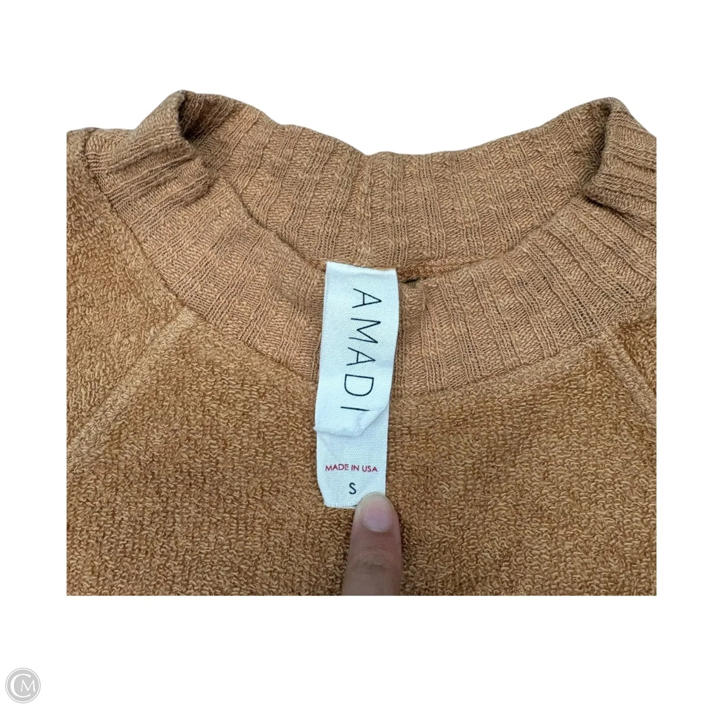 Sweatshirt Crewneck By Amadi In Tan, Size: S