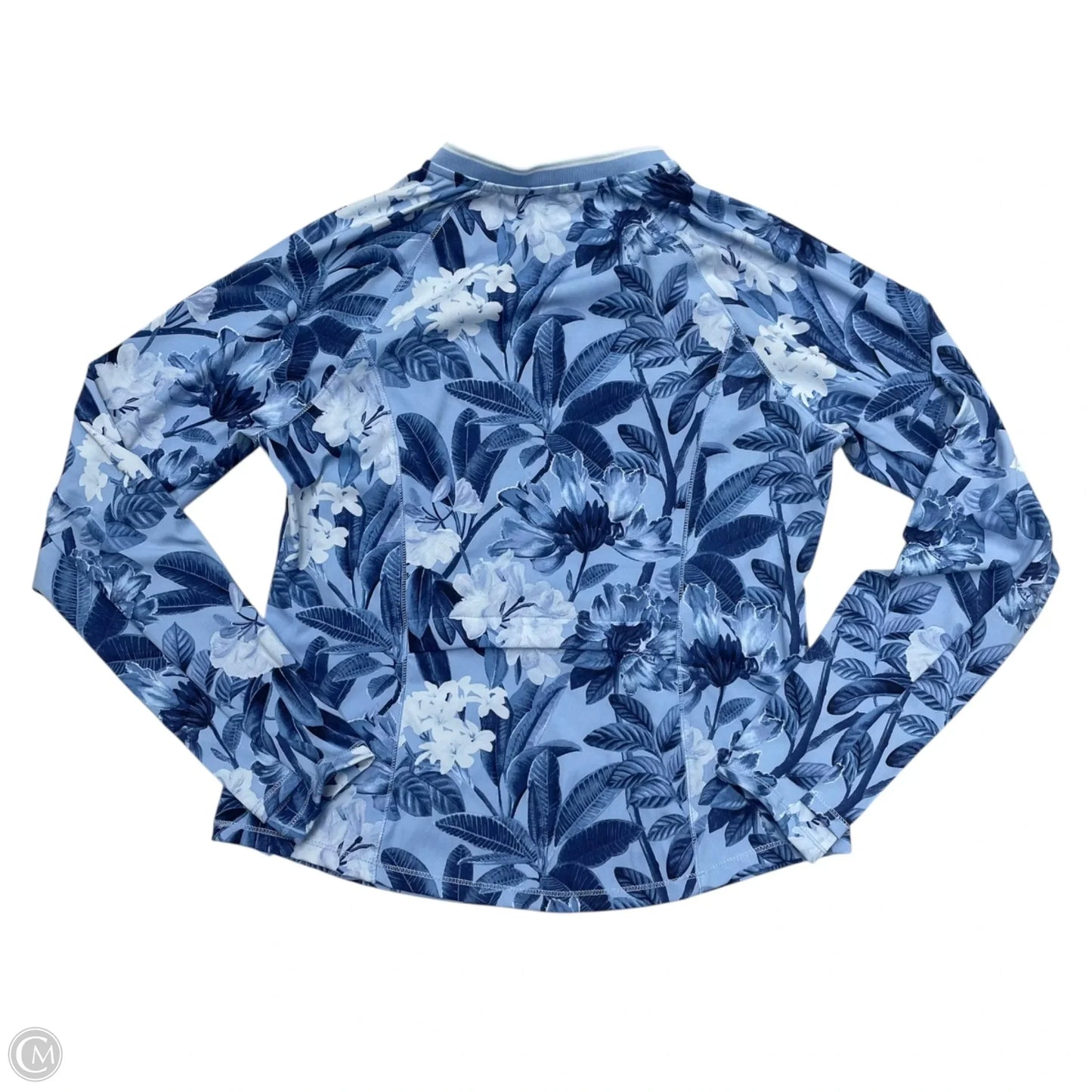 Athletic Top Long Sleeve Collar By Tommy Bahama In Tropical Print, Size: M